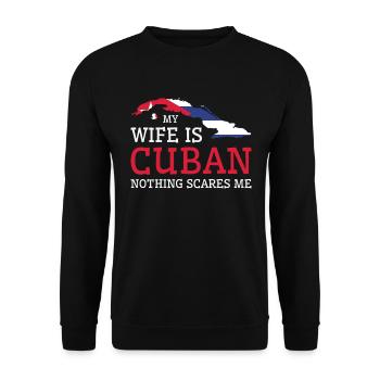 Rien ne me fait peur Ma femme est cubaine - Sweat-shirt Unisexe - noir - Devant - Alina (178cm) & Michal (187cm)