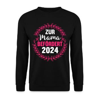 Werdende Mama 2024 - Unisex Pullover - Schwarz - Vorne - Alina (178cm) & Michal (187cm)