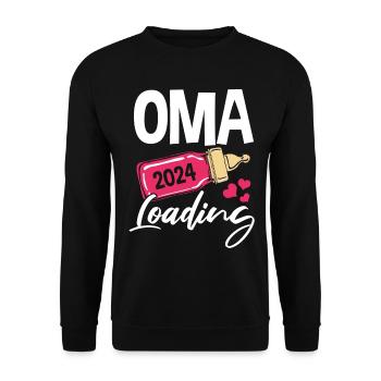 Werdende Oma 2024 - Unisex Pullover - Schwarz - Vorne - Alina (178cm) & Michal (187cm)
