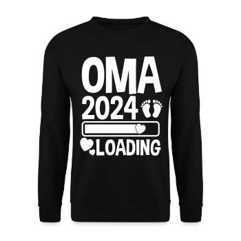 Werdende Oma 2024 - Unisex Pullover - Schwarz - Vorne - Alina (178cm) & Michal (187cm)