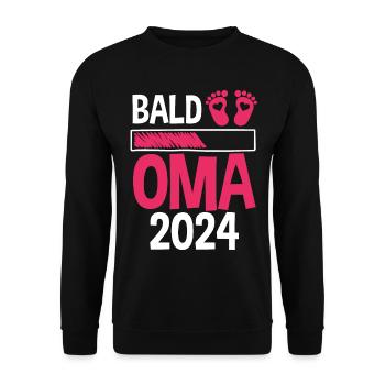 Werdende Oma 2024 - Unisex Pullover - Schwarz - Vorne - Alina (178cm) & Michal (187cm)