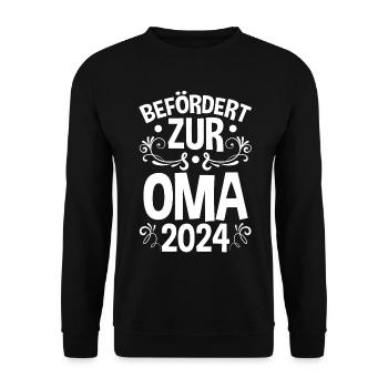 Werdende Oma 2024 - Unisex Pullover - Schwarz - Vorne - Alina (178cm) & Michal (187cm)