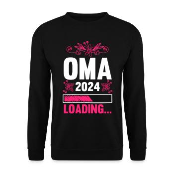 Werdende Oma 2024 - Unisex Pullover - Schwarz - Vorne - Alina (178cm) & Michal (187cm)