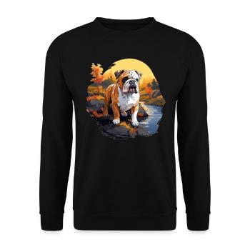 Chien Bouledogue anglais - Sweat-shirt Unisexe - noir - Devant - Alina (178cm) & Michal (187cm)
