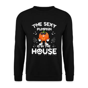The Sexy Pumpkin Is In The House - Funny Pumpkin H - Unisex Sweatshirt - black - Front - Alina (178cm) & Michal (187cm)