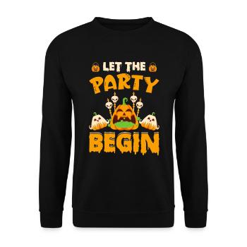 Let The Party Begin - Halloween Party Halloween Pu - Unisex Sweatshirt - black - Front - Alina (178cm) & Michal (187cm)
