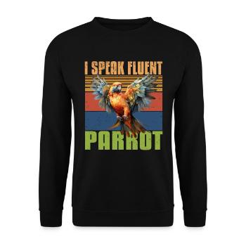 Budgie Parrot Bird Parakeet Owner - Unisex Sweatshirt - black - Front - Alina (178cm) & Michal (187cm)