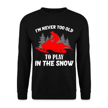 Motoneige Drôle Motoneige Neige Hiver - Sweat-shirt Unisexe - noir - Devant - Alina (178cm) & Michal (187cm)