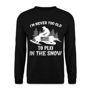 Snowmobile Winter Sports Funny Snowmobiling Men - Unisex Sweatshirt - black - Front - Alina (178cm) & Michal (187cm)