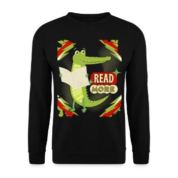 Drôle De Crocodile, Lecture, Livre, Journal Dire - Sweat-shirt Unisexe - noir - Devant - Alina (178cm) & Michal (187cm)