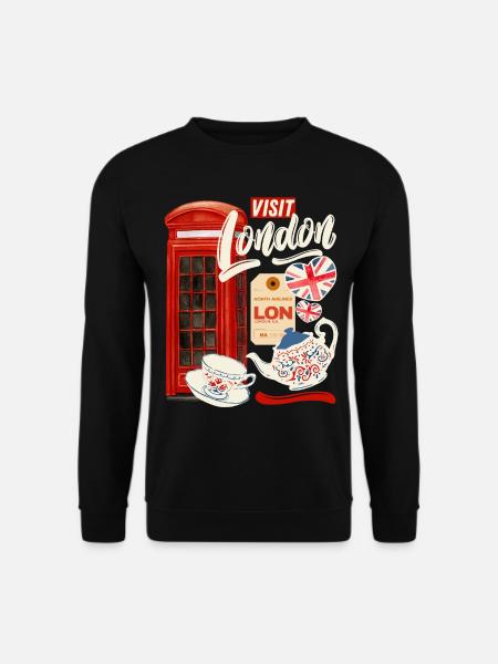 Visit London England, Großbritannien Spruch - Unisex Pullover - Schwarz