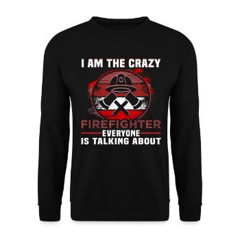 Firefighter Birthday Firefighter - Unisex Sweatshirt - black - Front - Alina (178cm) & Michal (187cm)