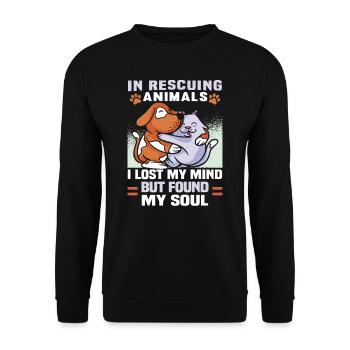 Dog Rescue Designs for Animal Rights Activists - Unisex Sweatshirt - black - Front - Alina (178cm) & Michal (187cm)