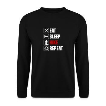 Eat, sleep, hike, repeat - Unisex Sweatshirt - black - Front - Alina (178cm) & Michal (187cm)