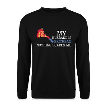 Nothing Scares Me My Wife Is Eritrean Husband - Unisex Sweatshirt - black - Front - Alina (178cm) & Michal (187cm)