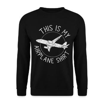Vacation Travel Quote - This Is My Airplane - Unisex Sweatshirt - black - Front - Alina (178cm) & Michal (187cm)