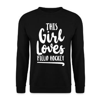 Hockey sur gazon Cette fille aime le terrain - Sweat-shirt Unisexe - noir - Devant - Alina (178cm) & Michal (187cm)
