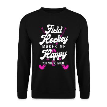 Le hockey sur gazon, le hockey sur gazon, ça me fait - Sweat-shirt Unisexe - noir - Devant - Alina (178cm) & Michal (187cm)