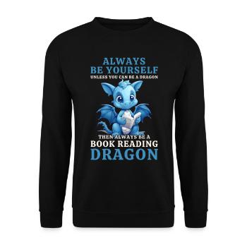 « Sois toujours toi-même » - Livres de lecture Blue Dragon - Sweat-shirt Unisexe - noir - Devant - Alina (178cm) & Michal (187cm)