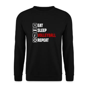 Eat, sleep, volleyball, repeat - Unisex Sweatshirt - black - Front - Alina (178cm) & Michal (187cm)