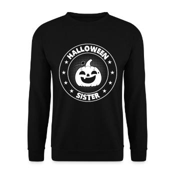 Funny Halloween Sister Halloween Pumpkin Halloween - Unisex Sweatshirt - black - Front - Alina (178cm) & Michal (187cm)