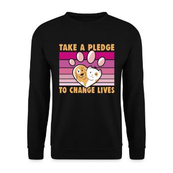 Dog Rescue Designs for Animal Rights Activists - Unisex Sweatshirt - black - Front - Alina (178cm) & Michal (187cm)