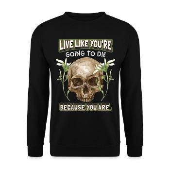 Drôle de tête de mort disant, tête de mort Vintage - Sweat-shirt Unisexe - noir - Devant - Alina (178cm) & Michal (187cm)