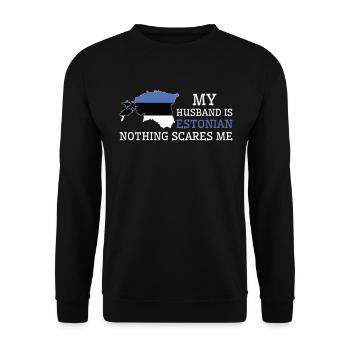 Nichts macht mir Angst Meine Frau ist estnisch - Unisex Pullover - Schwarz - Vorne - Alina (178cm) & Michal (187cm)