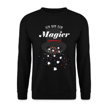 Magier Kartenmagie Kartenzauber Trickkünstler - Unisex Pullover - Schwarz - Vorne - Alina (178cm) & Michal (187cm)