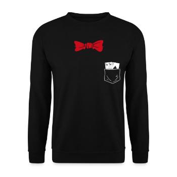 Costume Replacement Card Tricks Street Mage Magician - Unisex Sweatshirt - black - Front - Alina (178cm) & Michal (187cm)