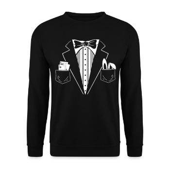 Costume Substitute Card Game Magician Magician - Unisex Sweatshirt - black - Front - Alina (178cm) & Michal (187cm)