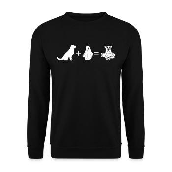 Drôle de chien d’Halloween + fantôme = drôle de chien fantôme - Sweat-shirt Unisexe - noir - Devant - Alina (178cm) & Michal (187cm)