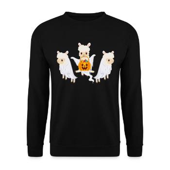 Halloween Sheep Funny Sheep Halloween - Unisex Sweatshirt - black - Front - Alina (178cm) & Michal (187cm)