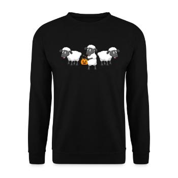 Drôle de mouton d’Halloween Mouton d’Halloween - Sweat-shirt Unisexe - noir - Devant - Alina (178cm) & Michal (187cm)