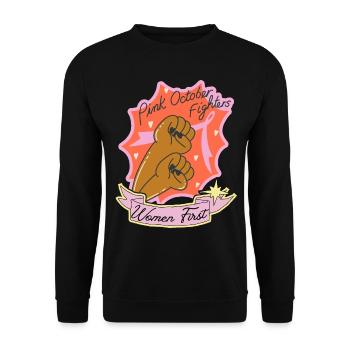 Pink October Fighters, Women's Fight, Pink Bow - Unisex Sweatshirt - black - Front - Alina (178cm) & Michal (187cm)