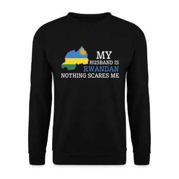 Rien ne me fait peur Ma femme est rwandaise - Sweat-shirt Unisexe - noir - Devant - Alina (178cm) & Michal (187cm)