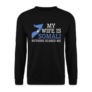 Rien ne me fait peur Ma femme est somalienne - Sweat-shirt Unisexe - noir - Devant - Alina (178cm) & Michal (187cm)