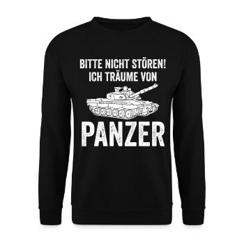 Panzerfahrer Soldat Panzer - Unisex Pullover - Schwarz - Vorne - Alina (178cm) & Michal (187cm)
