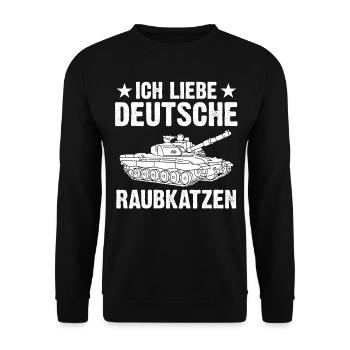 Panzerfahrer Soldat Panzer - Unisex Pullover - Schwarz - Vorne - Alina (178cm) & Michal (187cm)
