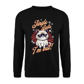 Angry Cat Xmas Sarcastic Funny Cat Meme - Unisex Sweatshirt - black - Front - Alina (178cm) & Michal (187cm)