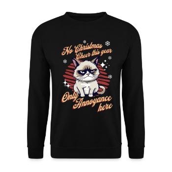 Angry Cat Xmas Sarcastic Funny Cat Meme - Unisex Sweatshirt - black - Front - Alina (178cm) & Michal (187cm)