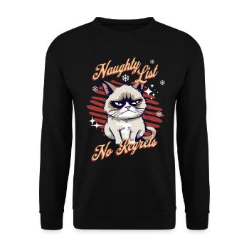 Wütende Katze Xmas Sarkastisch Lustige Katze Meme - Unisex Pullover - Schwarz - Vorne - Alina (178cm) & Michal (187cm)