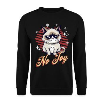 Wütende Katze Xmas Sarkastisch Lustige Katze Meme - Unisex Pullover - Schwarz - Vorne - Alina (178cm) & Michal (187cm)