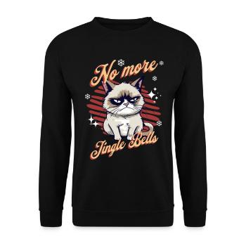 Chat en colère Noël Sarcastique Chat drôle Meme - Sweat-shirt Unisexe - noir - Devant - Alina (178cm) & Michal (187cm)