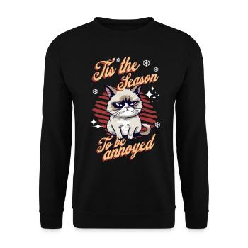 Wütende Katze Xmas Sarkastisch Lustige Katze Meme - Unisex Pullover - Schwarz - Vorne - Alina (178cm) & Michal (187cm)