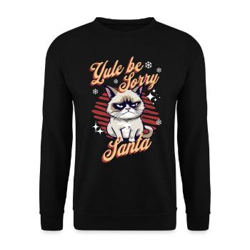 Wütende Katze Xmas Sarkastisch Lustige Katze Meme - Unisex Pullover - Schwarz - Vorne - Alina (178cm) & Michal (187cm)