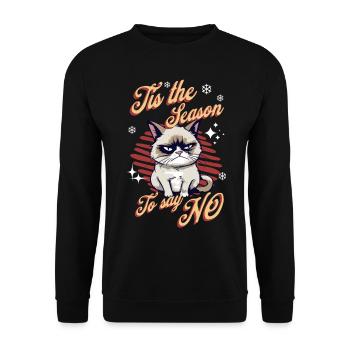 Angry Cat Xmas Sarcastic Funny Cat Meme - Unisex Sweatshirt - black - Front - Alina (178cm) & Michal (187cm)