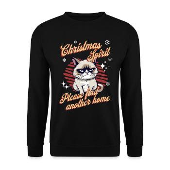 Wütende Katze Xmas Sarkastisch Lustige Katze Meme - Unisex Pullover - Schwarz - Vorne - Alina (178cm) & Michal (187cm)