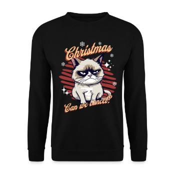 Wütende Katze Xmas Sarkastisch Lustige Katze Meme - Unisex Pullover - Schwarz - Vorne - Alina (178cm) & Michal (187cm)