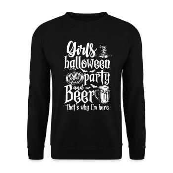Fête d’Halloween et bière pour filles - Halloween drôle - Sweat-shirt Unisexe - noir - Devant - Alina (178cm) & Michal (187cm)
